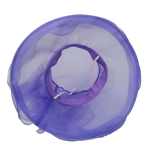 Organza Fascinator Hat - Women’s Wide Brim Church Bridal Tea Party Wedding Hat - color: 02a-light Purple