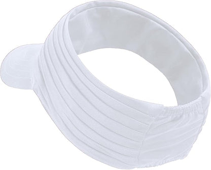 Visor Hats for Women Men Beach Sun UV Protection Wide Brim Lightweight with Ponytail - color: White