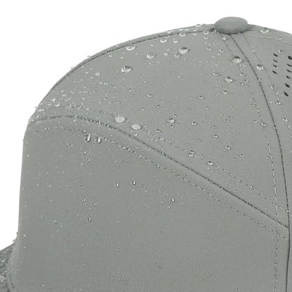 Quick Dry Baseball Cap Flat Brim Snapback Golf Hat for Men Women - color: Black+lightgrey+white