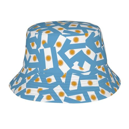 Bucket Hat for Men Women Packable Sun Hats Fisherman Outdoor Summer Travel Hiking Beach Caps - color: Argentine Flag