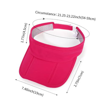 Sun Visors for Women Men Adjustable Folding Cap Running Golf Tennis - color: Rose