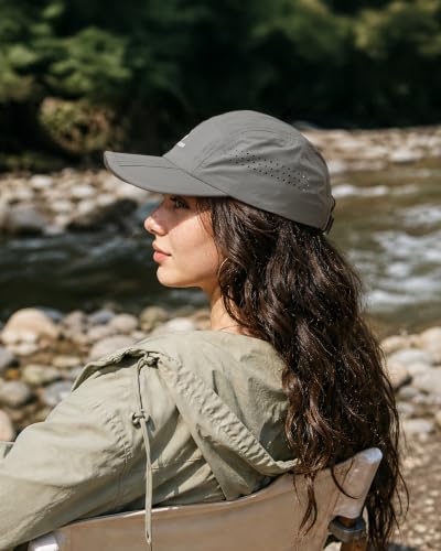 Clakllie Quick Dry 5 Panel Cap for Men Summer Folding Outdoor Hat Breathable Baseball Cap Unstructured Running Hiking Hats - color: Bs26zd01-mediumgray
