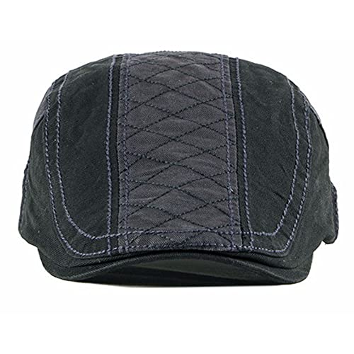 2 Pack Men's Cotton Flat Cap Ivy Gatsby Newsboy Hat - color: V