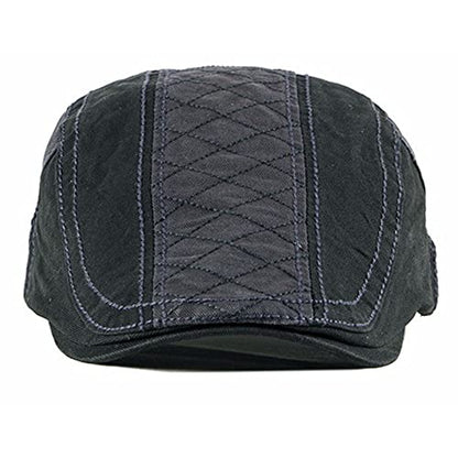 2 Pack Men's Cotton Flat Cap Ivy Gatsby Newsboy Hat - color: V