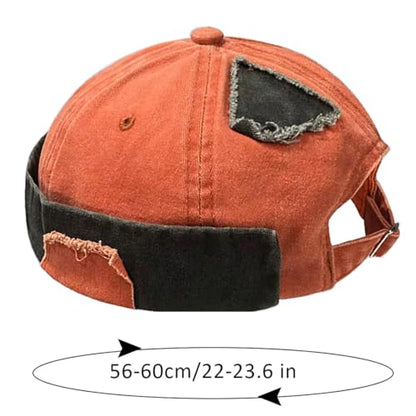 Men Dome Brimless Hats Sailor Docker Beanie Cap Hip Hop Skull Caps - color: Red
