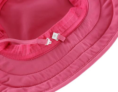 Connectyle Kids Foldable Wide Brim Sun Hat UPF 50+ Sun Protection Bucket Hats Breathable Summer Beach Hat for Boys Girls - color: Hot Pink, size: Medium