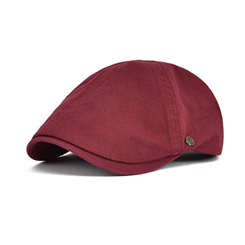 VOBOOM Cotton Flat Cabbie Hat Gatsby Ivy Irish Hunting Newsboy Cap - color: Burgundy