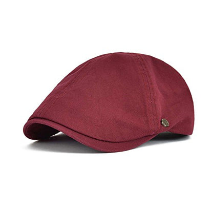VOBOOM Cotton Flat Cabbie Hat Gatsby Ivy Irish Hunting Newsboy Cap - color: Burgundy