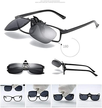 Clip on Flip up Polarized Lens For Prescription Glasses UV Protection Sunglasses (Clear lenses not Polarized) - color: Driving Lenses 3pack