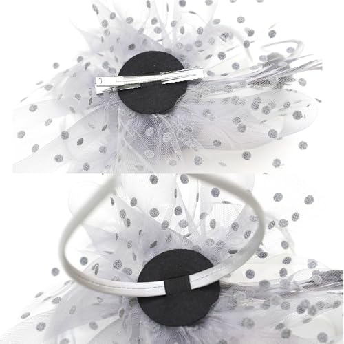 Fascinators Hats 20s 50s Pillbox Hat Cocktail Tea Party for Women (Grey, One Size) - color: Grey