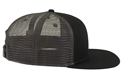 OTTO SNAP Hawaiian Pattern Square Flat Visor 6 Panel Pro Style Snapback Hat - color: Blk/Blk/Ch.gry