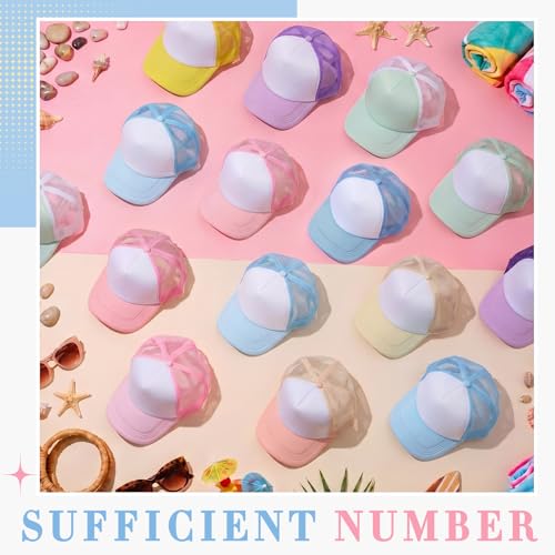 Hercicy 40 Pack Blank Trucker Hat Bulk - color: Macaron Colors