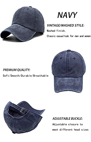 Mommy Jennie Unisex Vintage Washed Distressed Baseball-Cap Twill Adjustable Dad-Hat - color: A05-navy