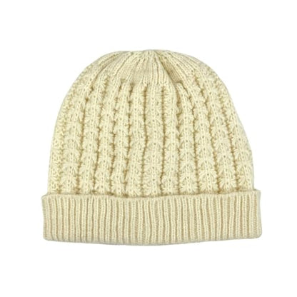 Humble Hilo Knit Hats Beanies for Women Winter Pom Beanie Men or Women Beanies Cable Knit Beanie - color: Beige