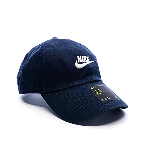 Nike Men's 518015-010 Tech Swoosh Cap - color: Navy Blue and White