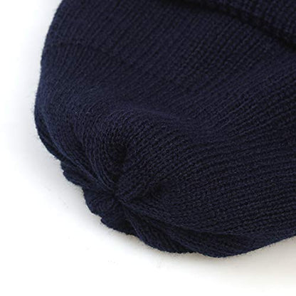 UNDERCONTROL Winter Trawler Fisherman Beanie Men Women Unisex Stylish Plain Docker Skull Hat Roll up Watch Cap Color Pack - color: Navy