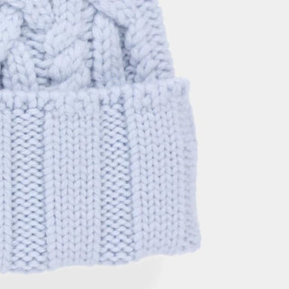 Tilley Unisex Adult Pom Pom Cable Beanie - color: Ice Blue, size: One Size