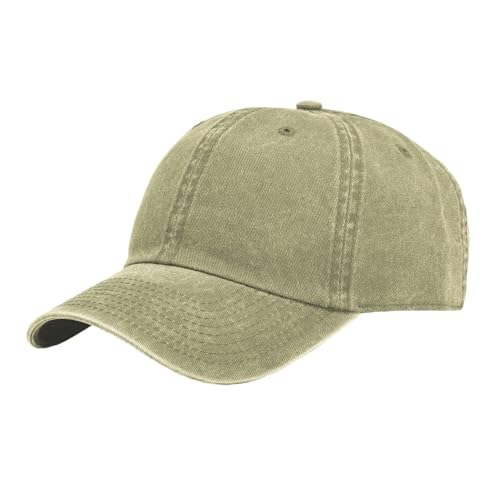 6 Panel Cotton Washed Dad Hat Strapback Baseball Cap #H2011PB - color: Beige #H2011pb