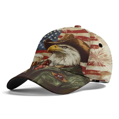 Lightweight Sweat Wicking All Over Print Baseball Cap Bold Graphic Sports Cap for Running, Gym - color: Eagle Flag