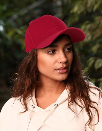 Edoneery Baseball Cap for Men and Women, Low Profile Washed Cotton Dad Hat - color: Red