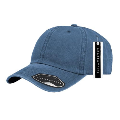6 Panel Cotton Washed Dad Hat Strapback Baseball Cap #H2011PB - color: Royal #H2011pb