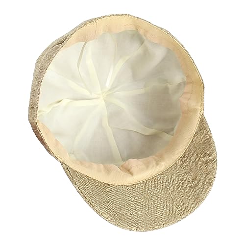 Women Cotton Blend Newsboy Cap Cabbie Paperboy Painter Visor Hat - color: Khaki B