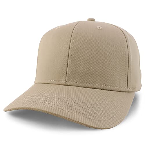Trendy Apparel Shop High Crown Adjustable Plain Solid Baseball Cap - color: Khaki