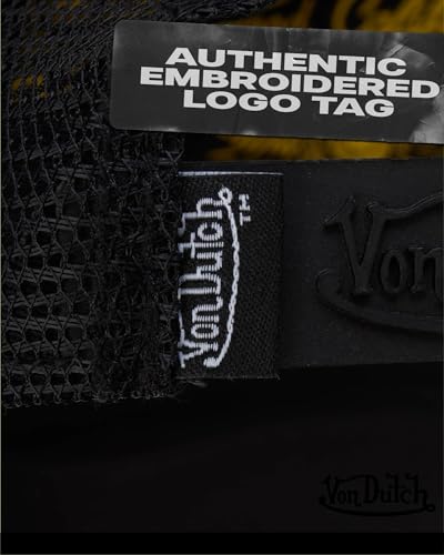 Von Dutch Unisex Trucker Hat - Retro Classic Solid Color Mesh Back Snapback Baseball Cap for Men & Women. - color: Black