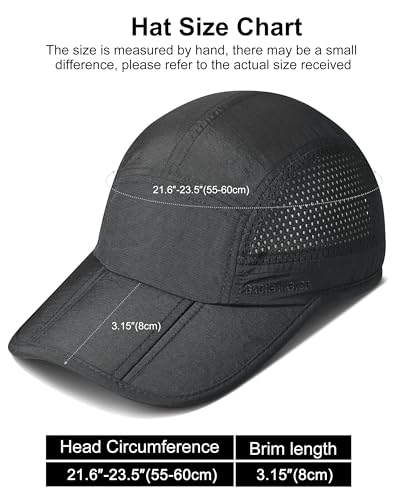 GADIEMKENSD Mens Folding Outdoor Hat Long Brim UPF 50+ Sun Protection - color: Folding Black