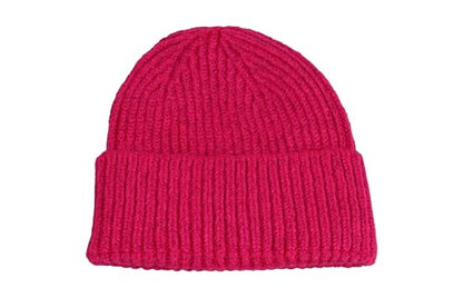 Seamless Beanie Cap, Acrylic Unisex Winter Beanie - color: Pink