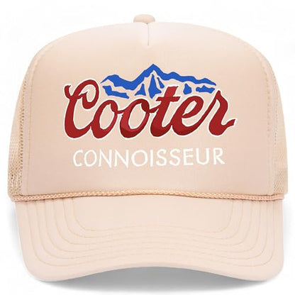 Connoisseur Trucker Hat | Funny Meme Party Trendy Cowboy Beer | Premium Snapback Hat for Men & Women - color: Tan