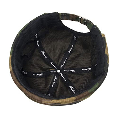 2 Pcs Mens Brimless Docker Cap Set - Retro Worker Sailor Skull Cap Beanie with Rolled Cuff - color: Camouflage
