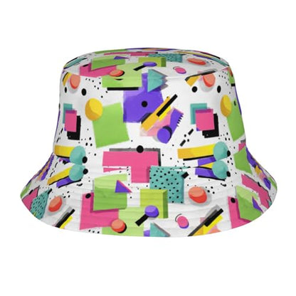 Bucket Hat for Men Women Packable Sun Hats Fisherman Outdoor Summer Travel Hiking Beach Caps - color: 8090s White