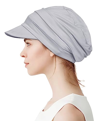 Alnorm Super Soft Breathable Viscose Slouch Hat Oversized Baseball Cap for Women - color: Light Gray