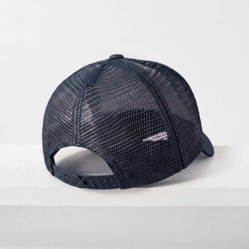 CHOK.LIDS Blank Foam Trucker Hat, Retro Mesh Rope Snapback Cap, Men Women - color: Curved Brim (White/Navy)