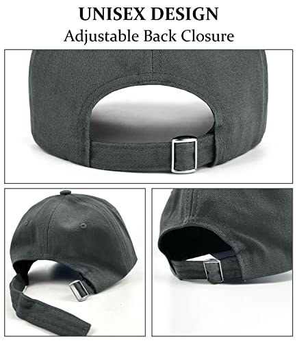 3 Pack Unisex Cotton Baseball Cap Adjustable Unconstructed Plain Sport Dad Golf Hat for Men and Women - color: Black+grey+khaki
