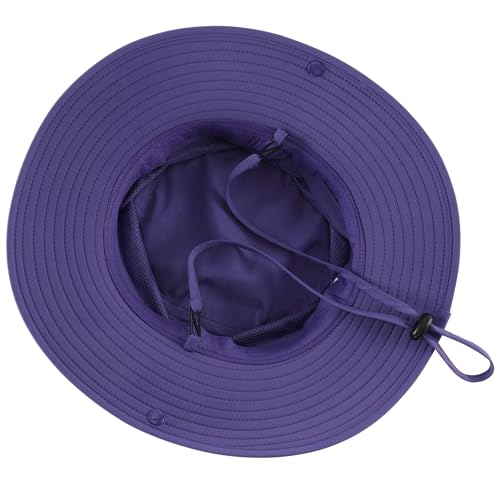 Connectyle Sun Hat for Men Women Outdoor UV Protection Safari Hat for Fishing Hiking Gardening Breathable Cowboy Hat UPF50 - color: Purple