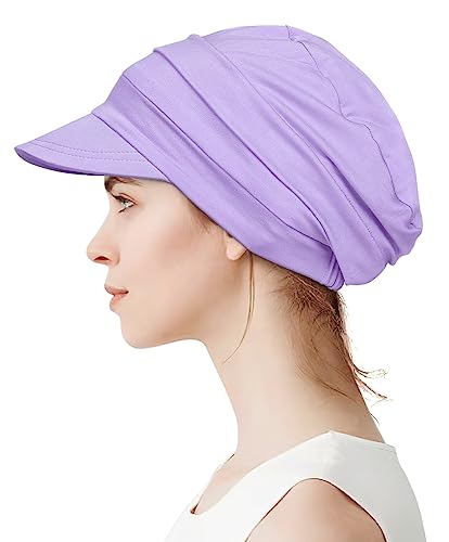 Alnorm Super Soft Breathable Viscose Slouch Hat Oversized Baseball Cap for Women - color: Light Purple