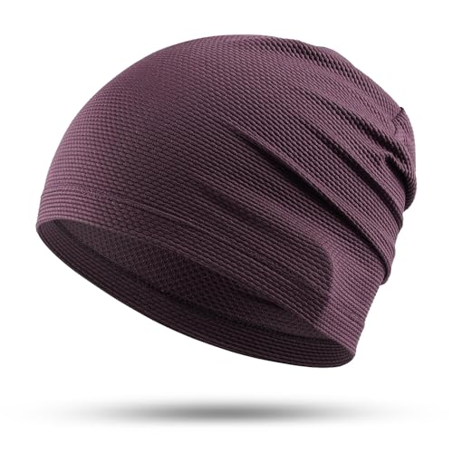 WTACTFUL Cooling Breathable Skull Cap Men Women, Sweat Wicking 1-2-4 Pack - color: 1 Piece - Deep Purple