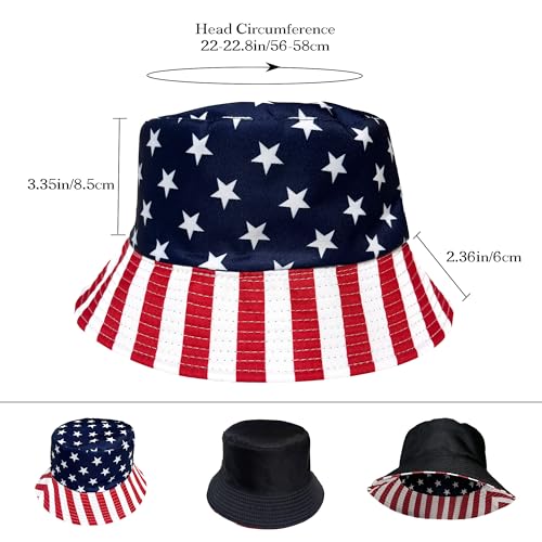 Wildarms Reversible Patriotic Bucket Hat Set with Temporary Tattoos - color: Star