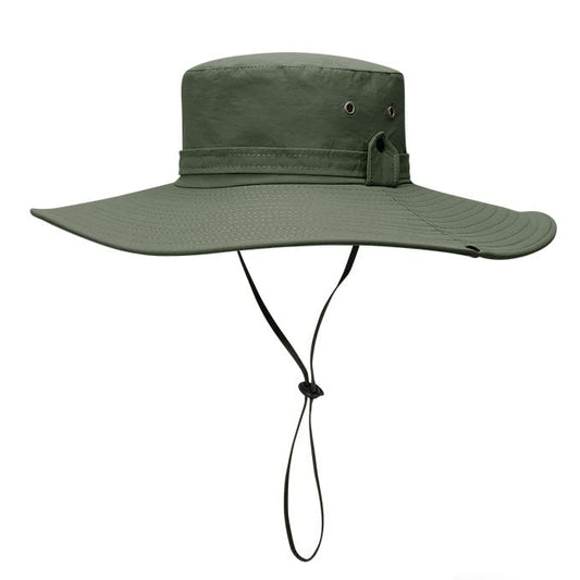 Waterproof Fishing Hat 12CM Wide Brim Sun Hat for Women Mens Packable Bucket hat- UPF 50 for Outdoor Gardening Beach Hats - color: Armygreen