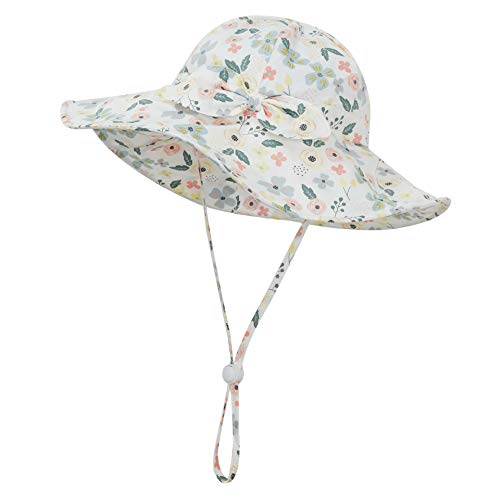Baby Girl Sun Hat Infant Summer Beach Hat Toddler Bucket Hat UPF 50+ - color: Garden, size: 2-4T