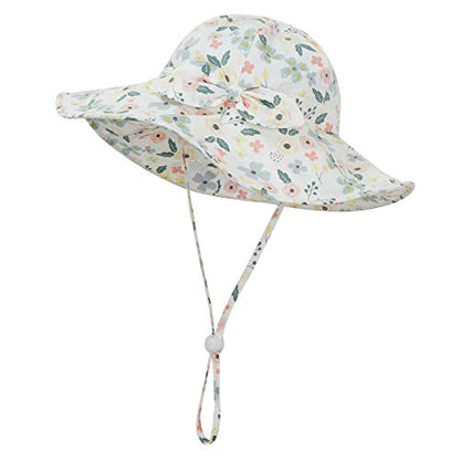 Baby Girl Sun Hat Infant Summer Beach Hat Toddler Bucket Hat UPF 50+ - color: Garden, size: 2-4T