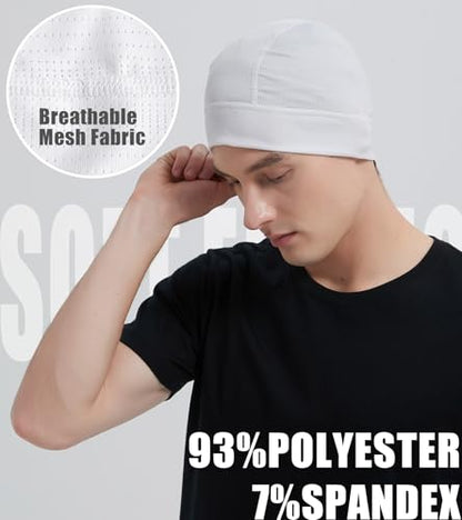 Skull Cap Helmet Liner for Men Women Cooling Hat Running Beanie - color: Set C-black,white,mint Green