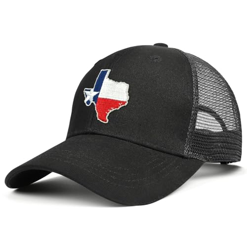 Embroidered State Flag Trucker Hat Mesh Adjustable Snapback Baseball Cap for Men Women - color: Texas