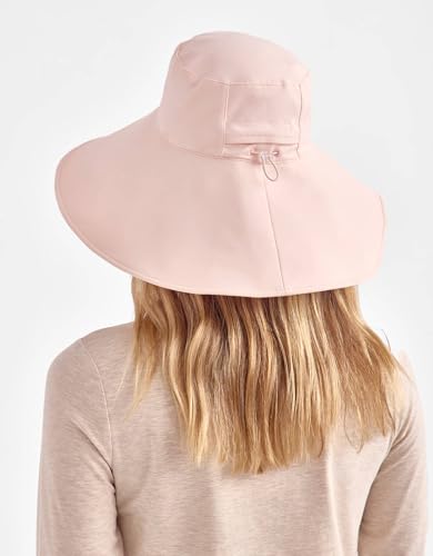 Solbari Women's Ultra Wide Brim Hat UPF 50+ - color: Soft Pink / Beige, size: Large-X-Large