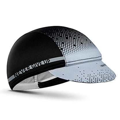 Hikenture Cycling Cap,Cooling Skull Cap Bike Hat with Sun Visor, Summer Breathable Helmet Liner Biking Cap for Men Women - color: Grey Dot