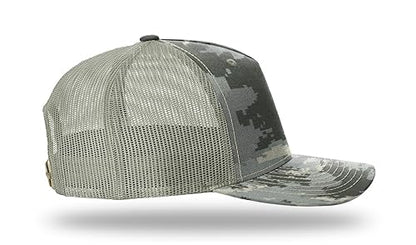 Richardson 112FP & 112PFP Classic Fit Five-Panel Snapback Trucker Cap |OSFM - color: Digital Camo/Light Green