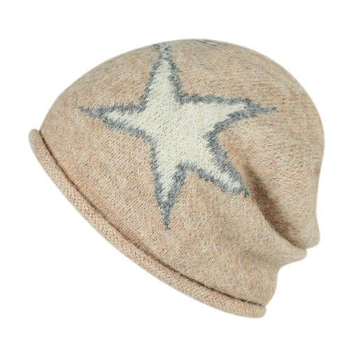 Clakllie Slouchy Beanie for Men Stylish Star Beanies Lightweight Baggy Hat Slouch Knitted Skullcap Warm Stocking Hat - color: Cdus-kh25q07-khaki