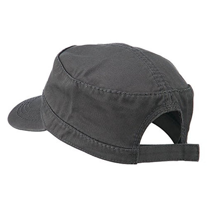 Garment Washed Adjustable Army Cap - color: Charcoal Grey Osfm